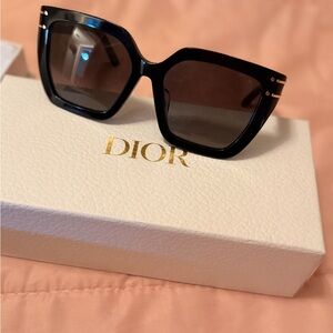 Dior Black Square Oversized Sunglasses with Gradient Lenses